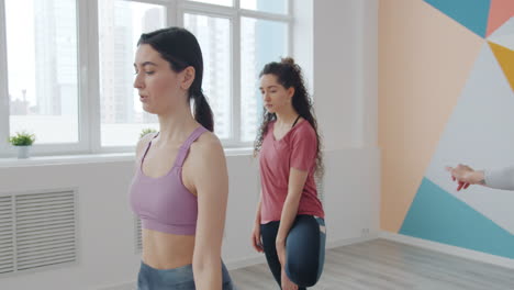 yoga class in a modern studio