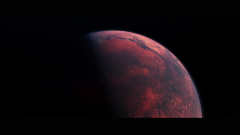 planet mars viewed from space
