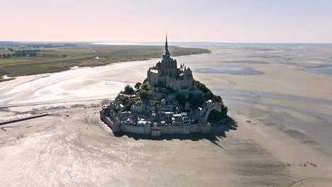 the iconic mont-saint-michel in france. seen from above