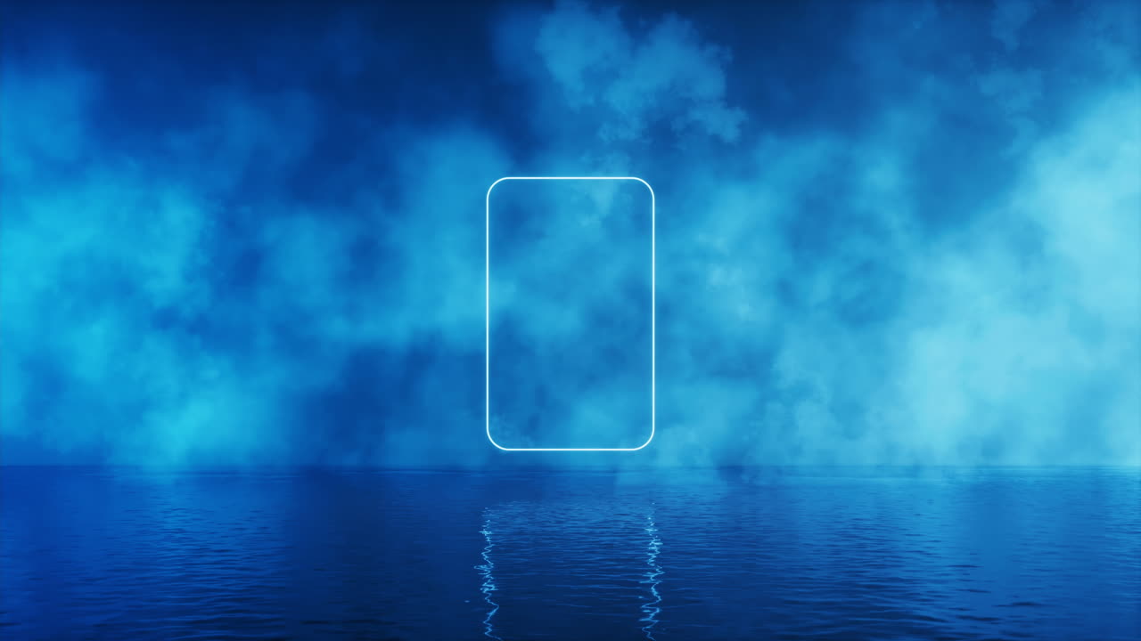 어두운 배경의 네온 선, 3d 렌더링