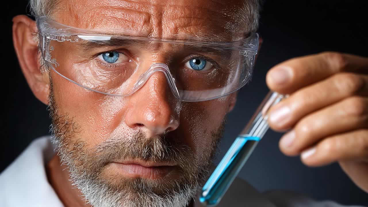 A Focused Scientist Analyzing a Test Tube in a Laboratory Setting, Highlighting the Importance of Scientific Research and Experimentation for Innovative Discoveries and Advancements