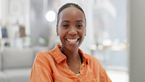 Black-woman,-face-and-computer-in-remote-work