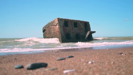 old war bunker shot, slow motion