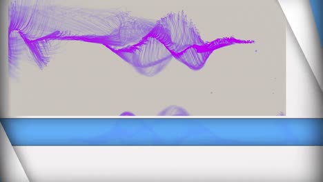 Animation-of-opening-frame-over-violet-wave-on-beige-background