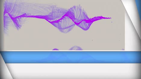 animación del cuadro de apertura sobre la onda violeta sobre un fondo beige