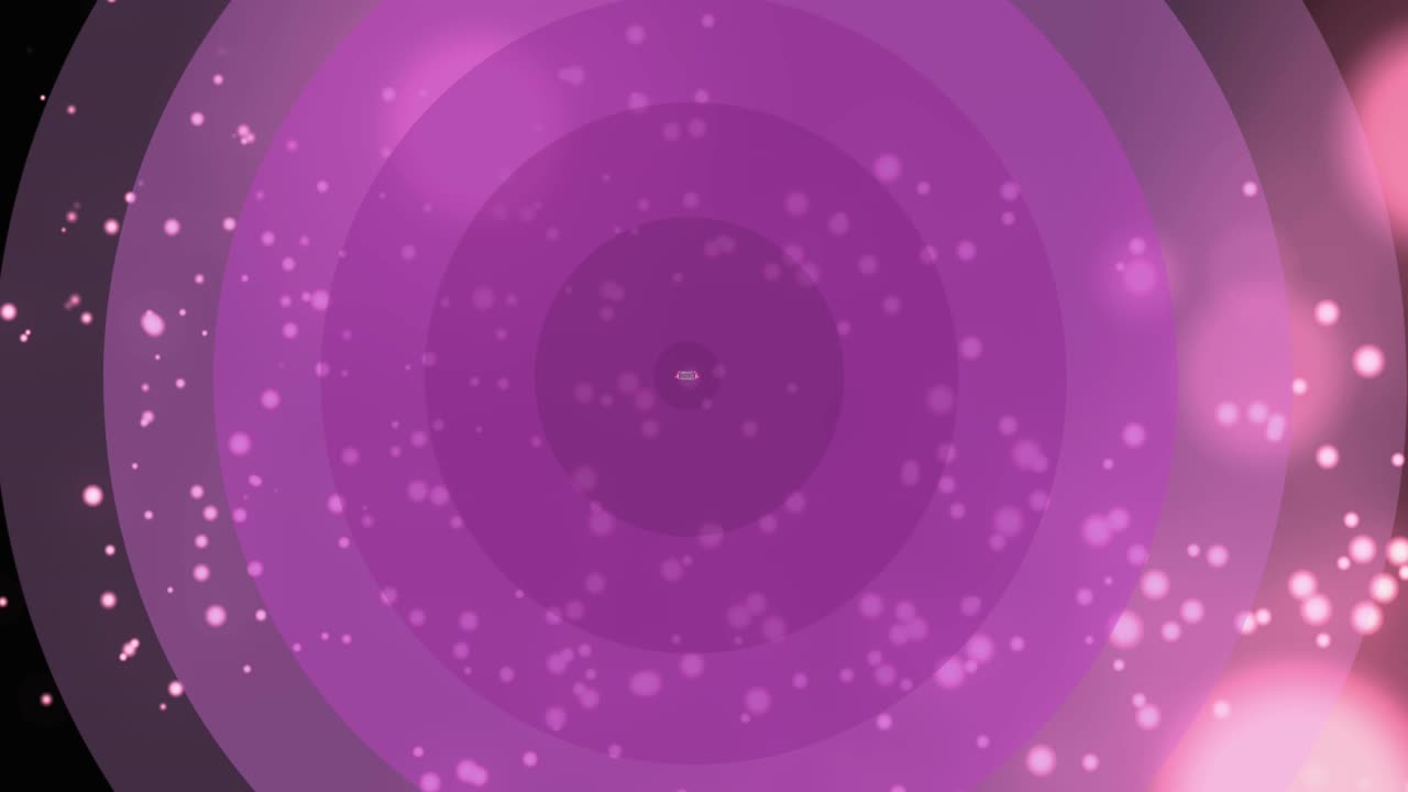 Animation de texte de sensibilisation au cancer sur des cercles roses