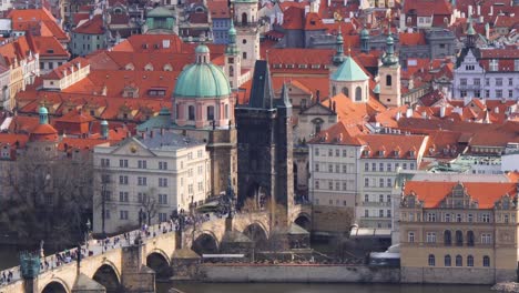 charles bridge and old town bridge tower in prague, czech republic