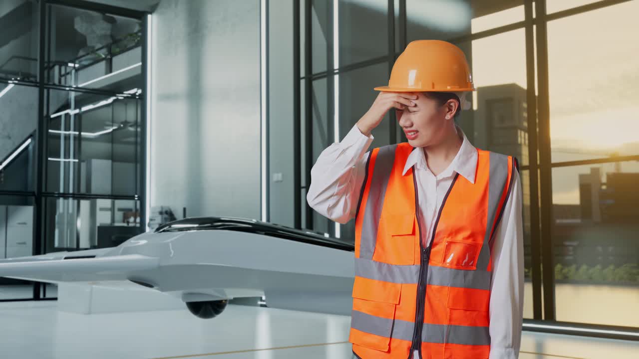 현대 사무실에서 스트레스를 받은 엔지니어