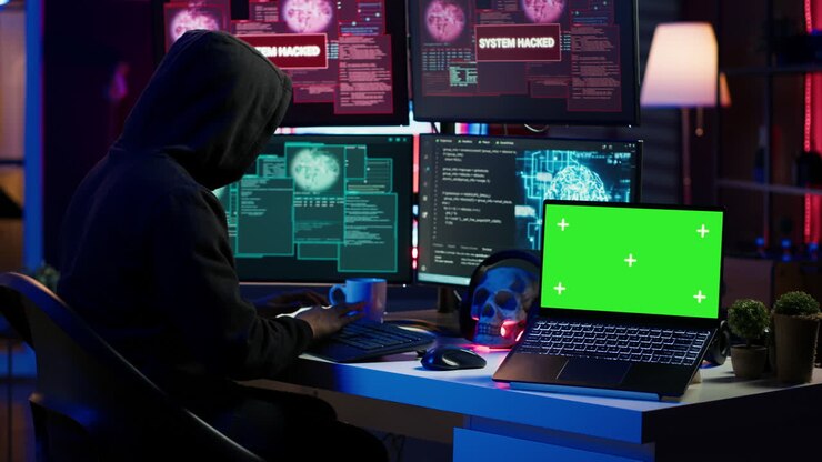 Scammer che ruba dati sensibili da utenti ignari usando un modulo di notebook