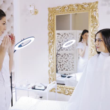 beautician advises the patient