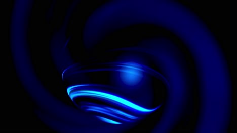 espiral 3d abstracta con líneas azules brillantes en un fondo oscuro