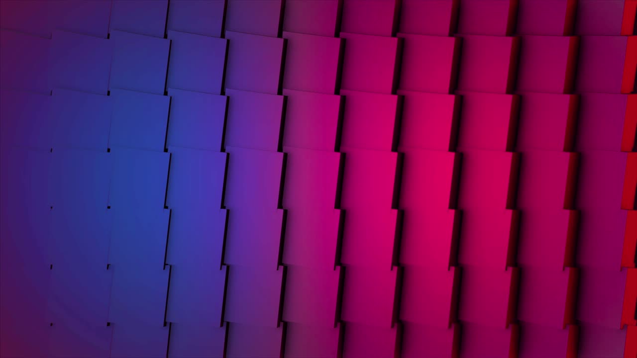 cubos coloridos bucle sin costuras. cubos abstractos fondo movimiento aleatorio, animación 3d loopable. azul y rosa