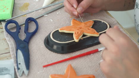 Footage-Of-a-Caucasian-woman-Making-Starfish-Cookies