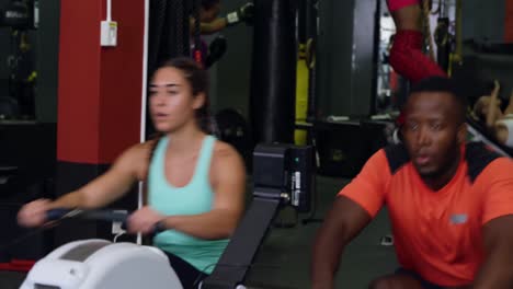 working out at a gym