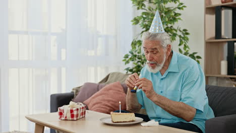 senior man celebrating birthday
