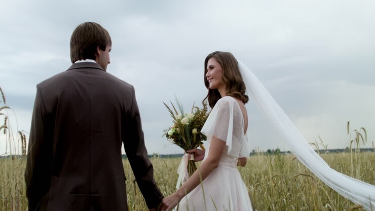 Young couple in a field