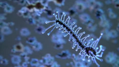 macro video of microscopic organisms in teal hues, showcasing intricate details and movement