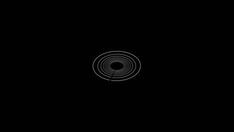 oval white lines appear on a black background