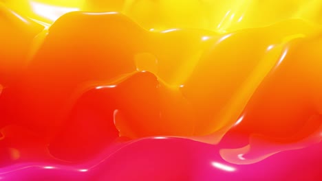 stylish abstract looped background, changing surface of soft translucent material like peach jelly. creative soft bright 3d bg with inner glow for festive events 4k. red orange yellow gradient.