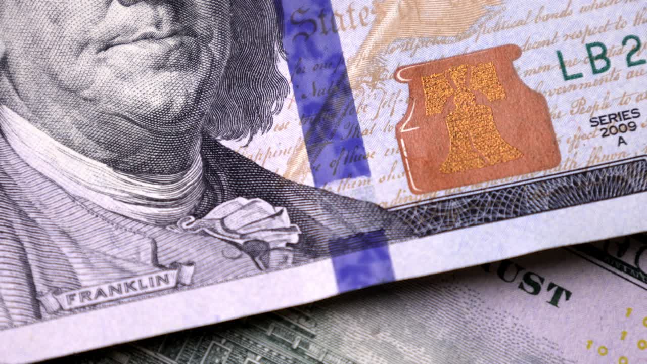 미국 달러 (usd), 지폐, 종이 돈, 지폐, 100 달러, 환율, 통화.