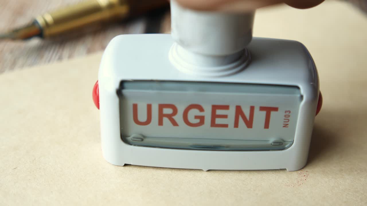 Urgent Stamp on Envelope