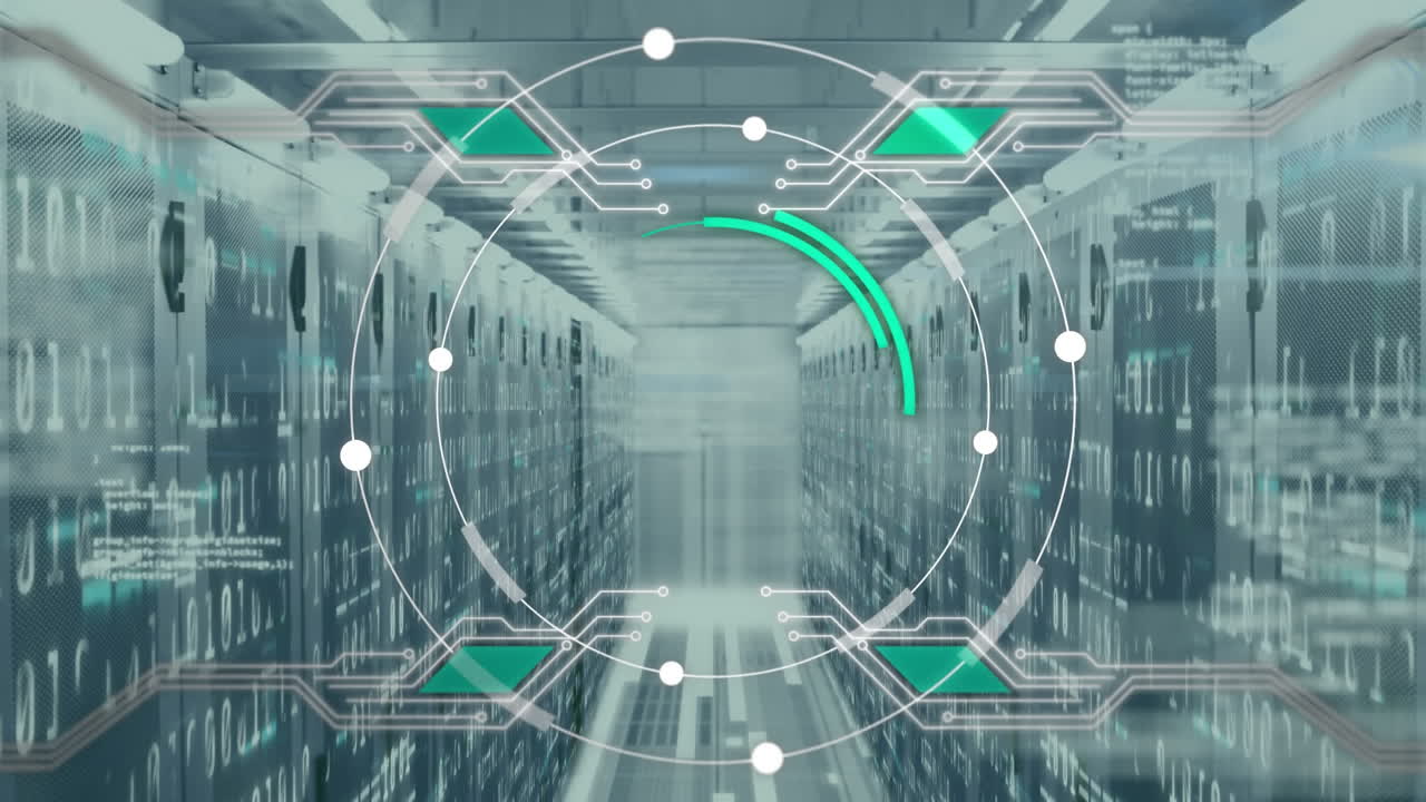 데이터 처리 및 디지털 정보 흐름의 애니메이션