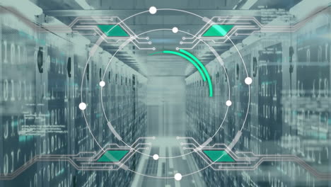Animation of data processing and digital information flowing