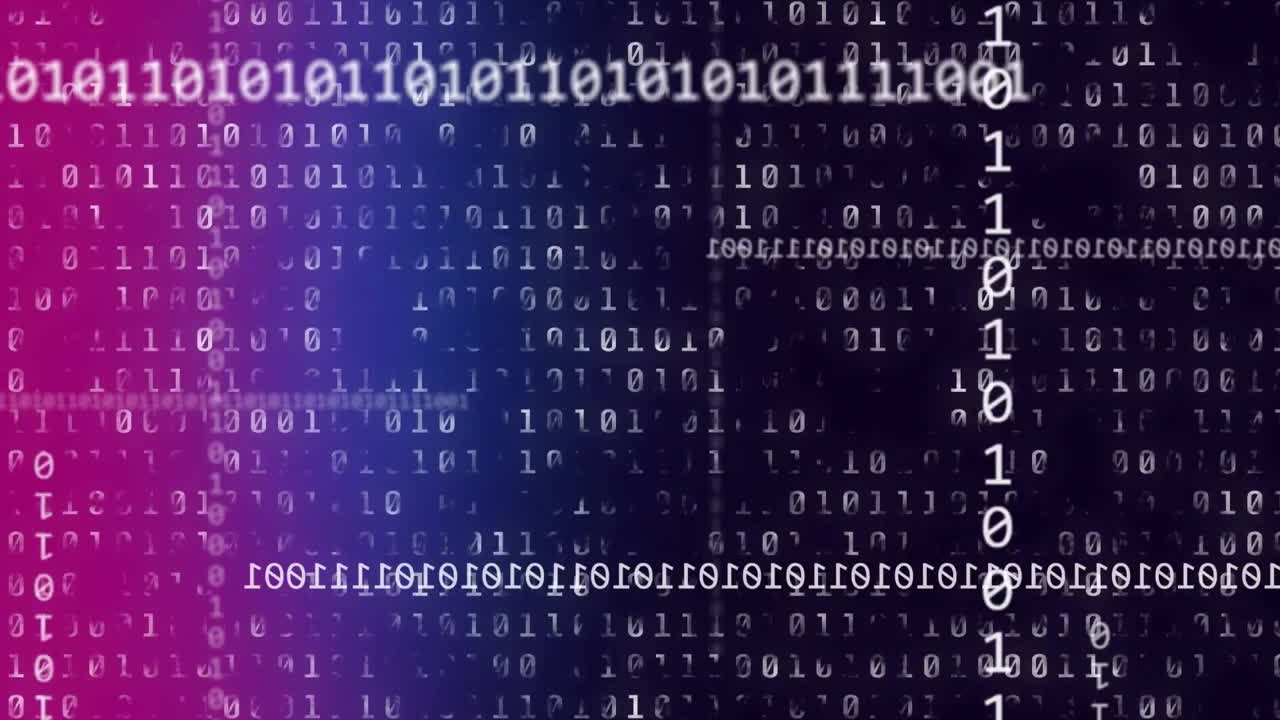 Animation of binary coding and data processing