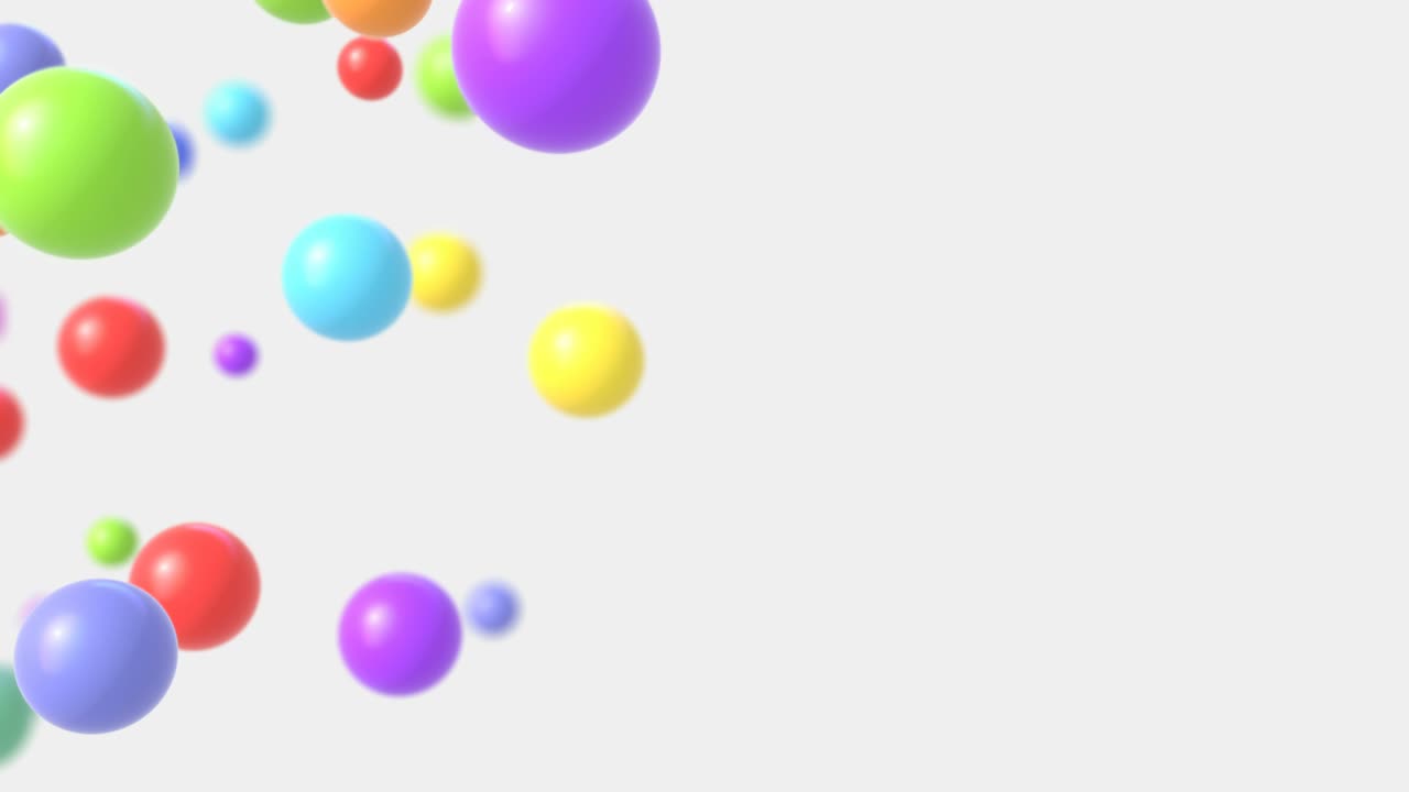 burbujas multicolores vuelan sobre un fondo blanco
