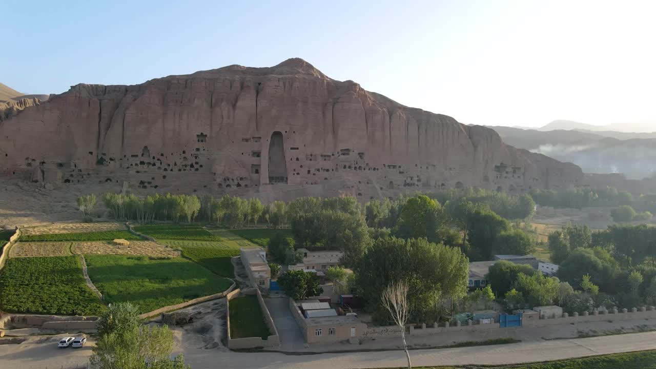 Drone footage from Buddha of Bamyan January 12, ?2022