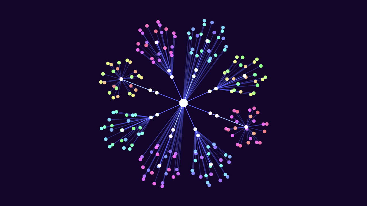 은하계에 선과 점이 있는 동작 추상 기하학적 모양