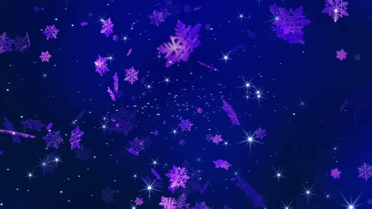 Falling Snowflakes on a Dark Blue Background