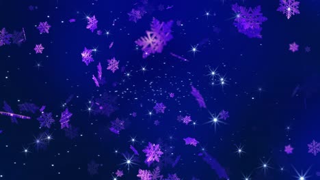 falling snowflakes on a dark blue background