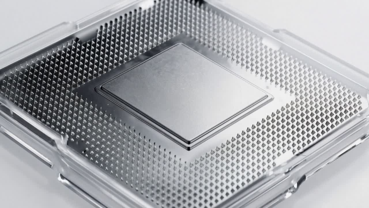 Nærbillede af en computerprocessormikrochip