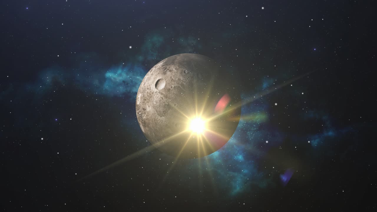 un planeta con un fondo de nebulosa