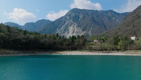 stunning view of lago di tenno in trentino alto adige, province of trento, italy