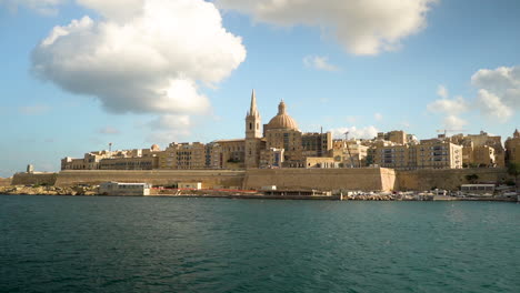 malta gorgeous and beautiful ocean view footage of valletta ancient ruins and buildings