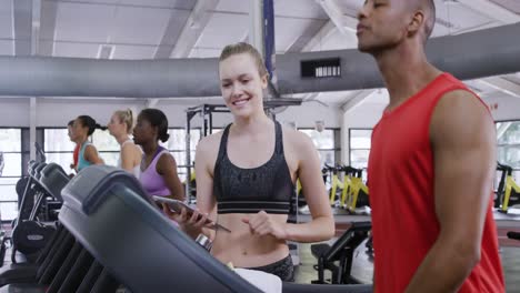 working out at a gym