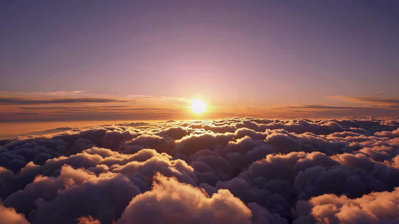 Pôr do sol através de um mar de nuvens