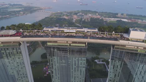 marina bay sands rooftop pool aerial view