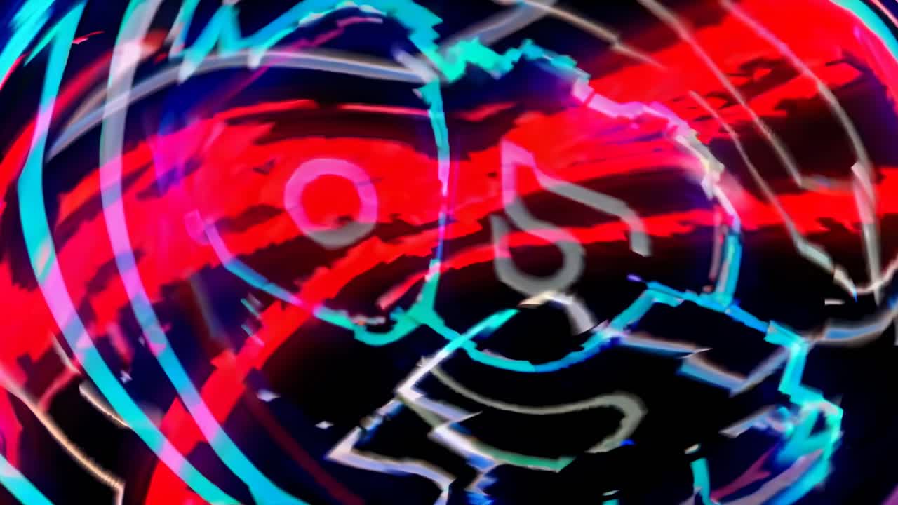 Video astratto con colori neon vivaci e vorticosi. L'angolazione della telecamera dall'alto ne esalta il dinamismo.