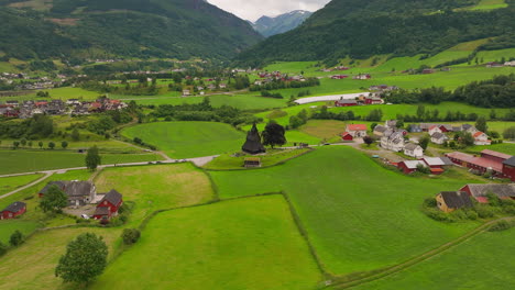 historic hopperstad parish stave church in verdant countryside, norway