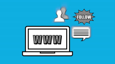 marketing en las redes sociales con computadora portátil