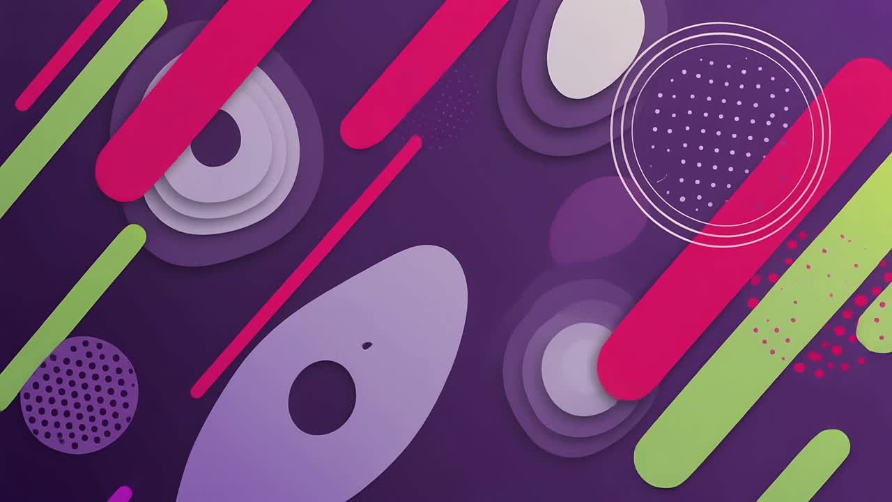 Dynamická pohybová grafika s barevnými abstraktními tvary