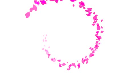 pink heart valentine's day symbol blow spiral circle pattern loop animation 4k on white background with alpha channel