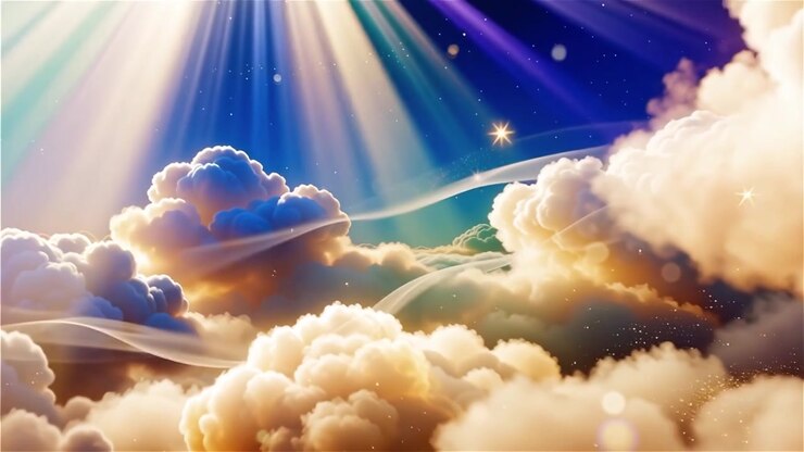 Christian Heavenly Light Worship Background