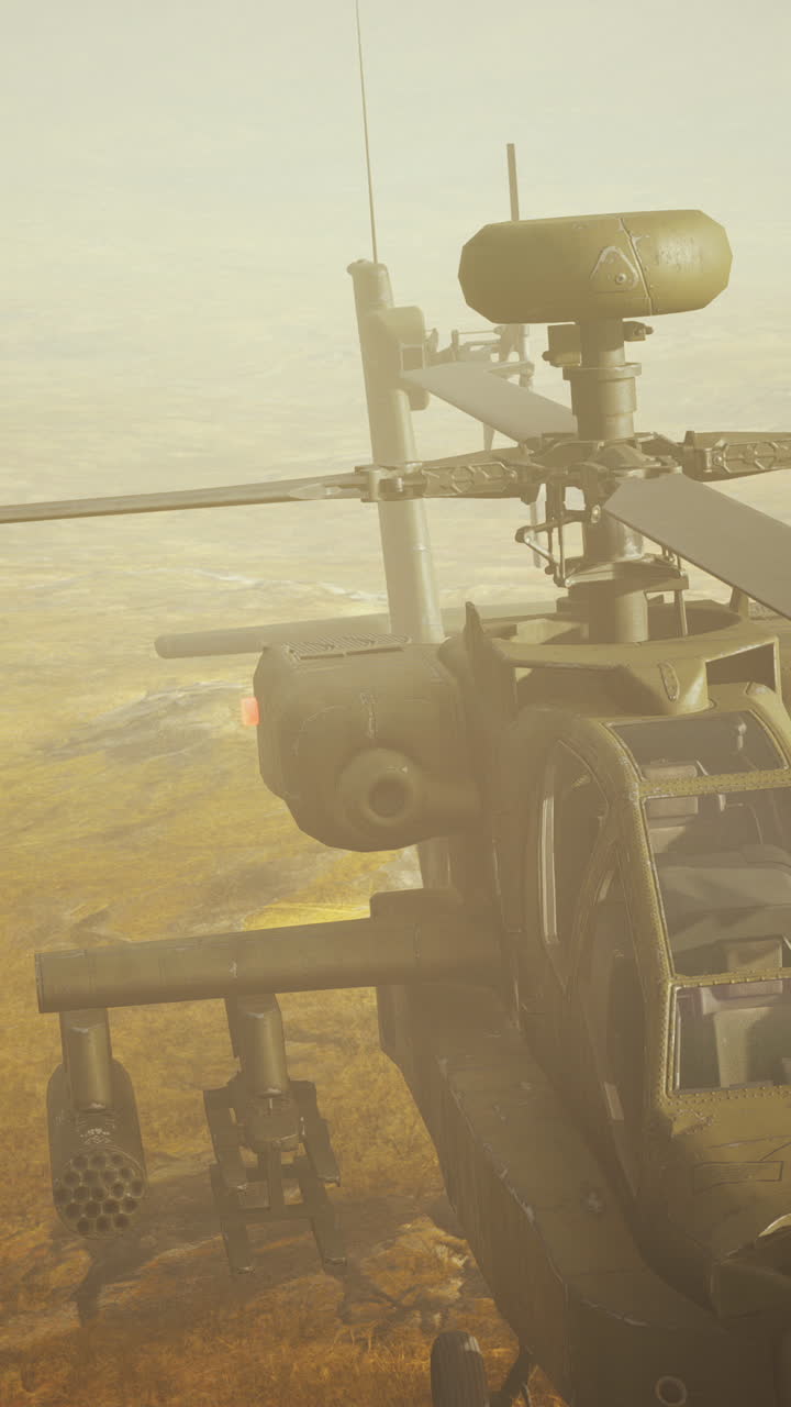 helicóptero de ataque apache en el desierto