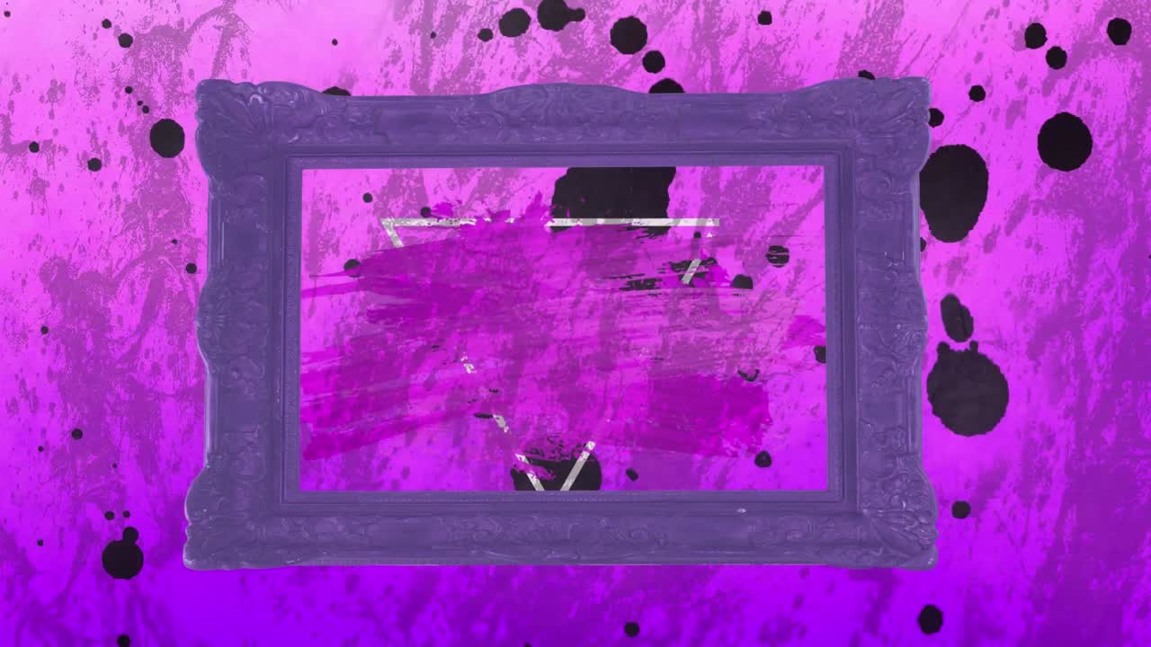 움직이는 다채로운 배경 위에 프레임의 애니메이션