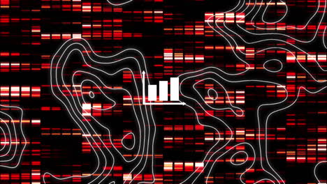 animation of graph over moving columns and white lines