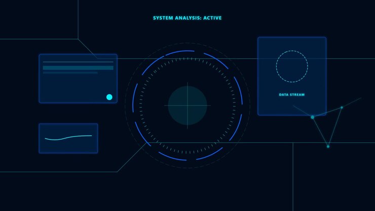 Digital System Analysis Interface with HUD Elements